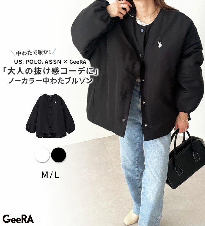 [最安値挑戦]！ノーカラー中わたブルゾン レディース 秋冬 コート ジャケット M-L