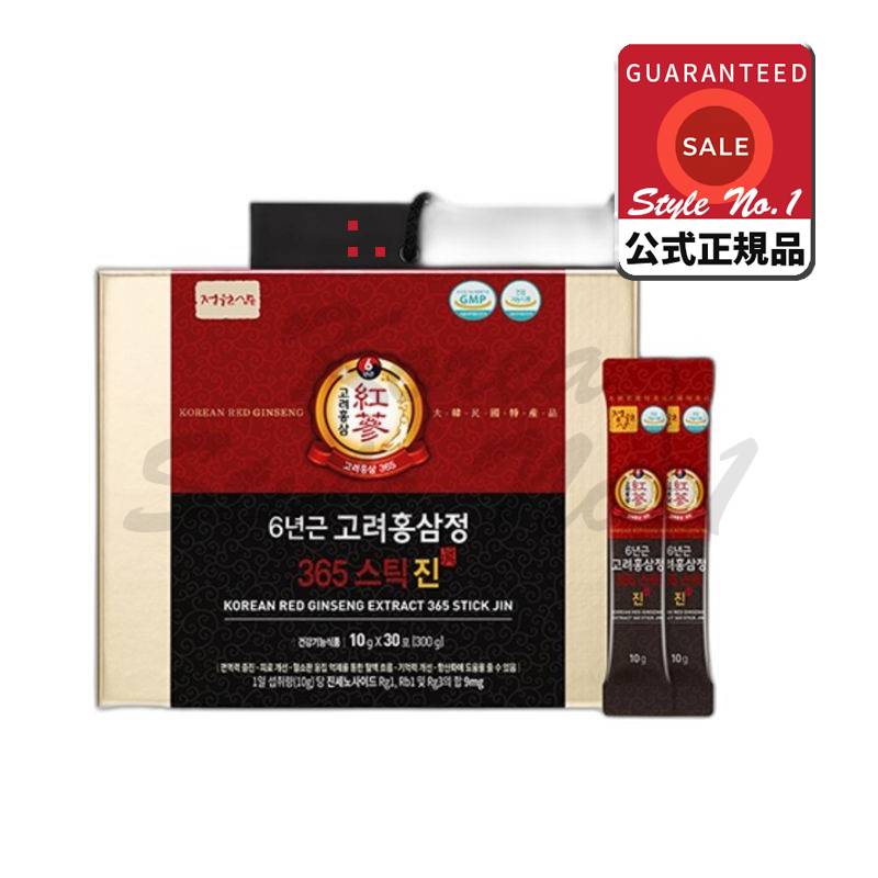 チョンウォンサム6年根高麗ホンサムジョン365スティックジン+ショッピングバッグ300g 2個