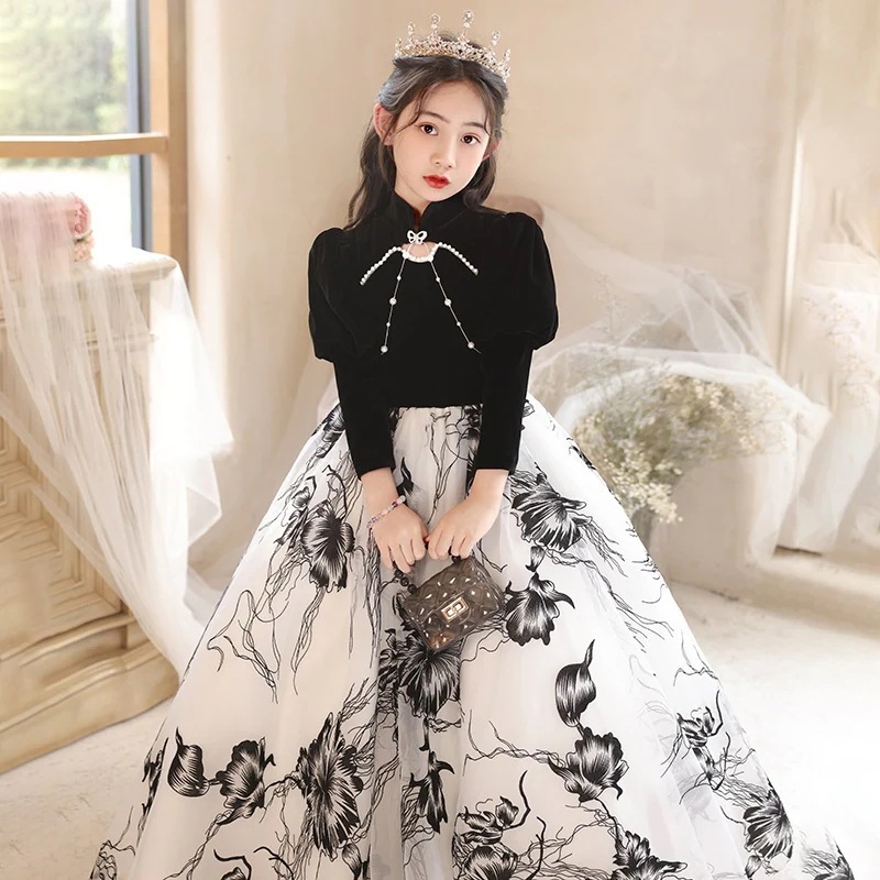 【2枚購入で 3oo円OFF】女の子のドレス子供の誕生日プリンセスドレストレンディな長袖春のハロウィーンドレス