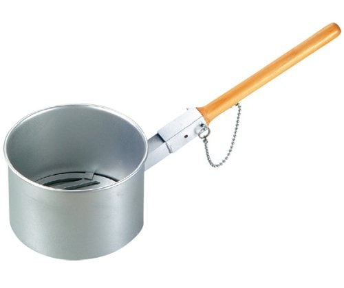 鉄鋳物目皿付 ジャンボ火起し(木柄差込式)普及型(φ195)