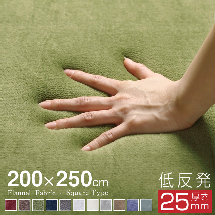 もっちり 低反発 ウレタン ラグ　滑り止め付 200250 3畳用 オールシーズン 防ダニ　ラグマット マット ラグカーペット 夏 冬 カーペット ホットカーペット対応 フランネル 絨毯