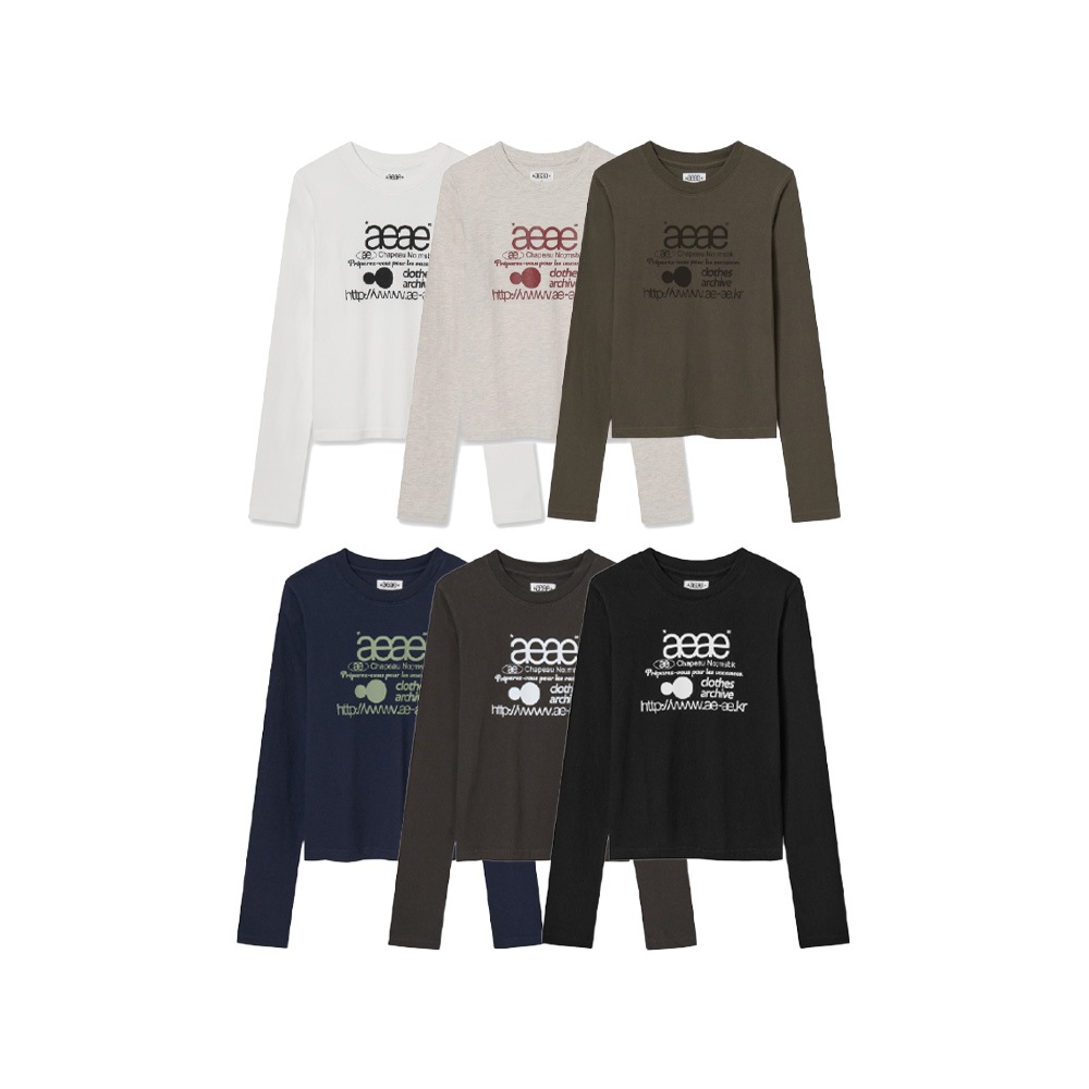 WEBロゴクロップTシャツブラック チャコール ダスト ネイビー ホワイト オートミール (6カラー)