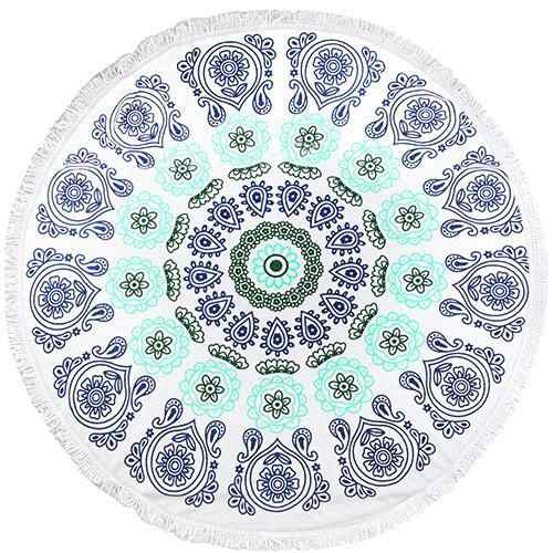 【グラシア】 水着 ビーチグッズ レディース ビーチウェア スイムウェア 流行 海 プール ラウンドタオル タオル素材 グリーン 縦×横150cm ビーチグッズ