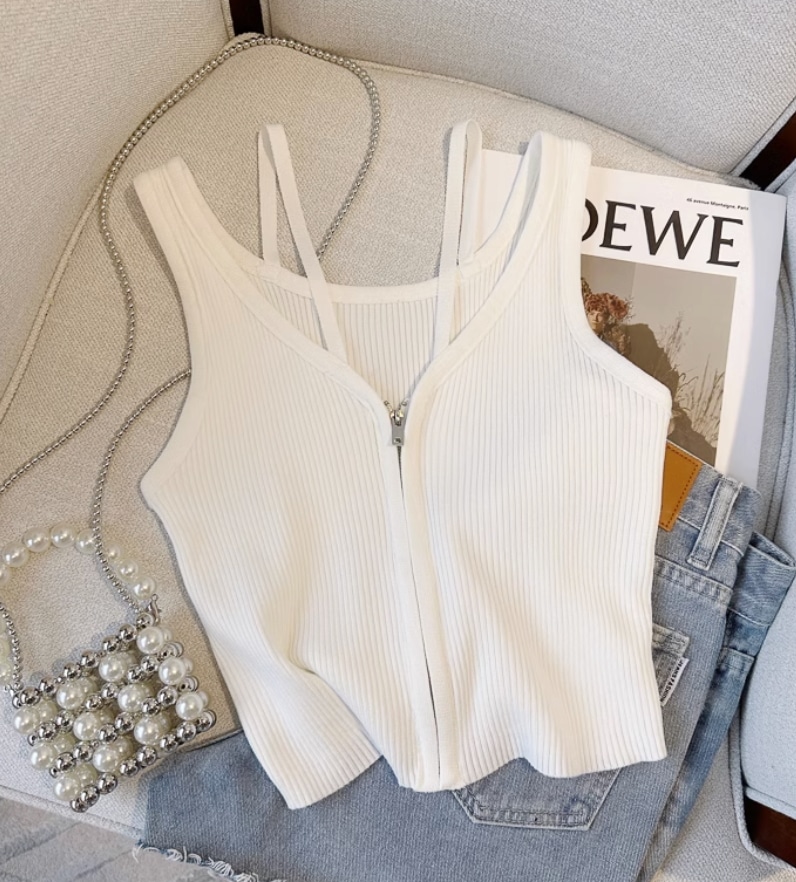 トップス デート モテアイテム タンクトップ レイヤード リブ コットン 大人可愛い きれいめ 上品 おしゃれ かっこいい 大人可愛い ラブリー キュート ガーリー クール モード系 セクシー