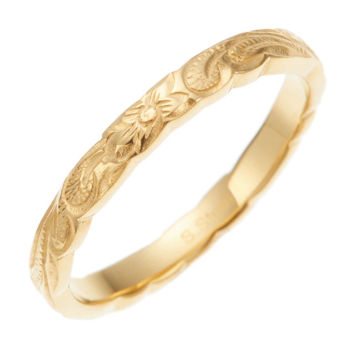 リング レディース メンズ サージカルステンレス316L製 ハワイアンジュエリー プルメリア 波