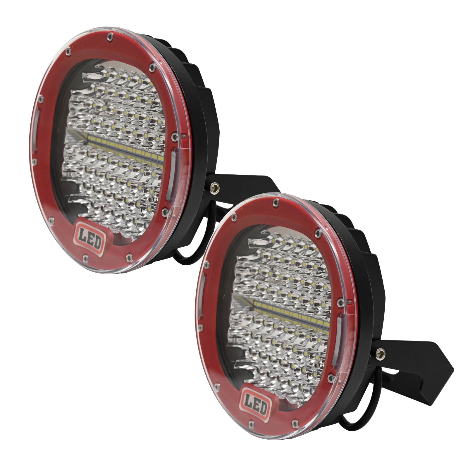 12V/24V 兼用 185W 15000LM LED サーチライト ワークライト セット 作業灯 船舶 照明 投光器 トラック レッド 白色 6500K