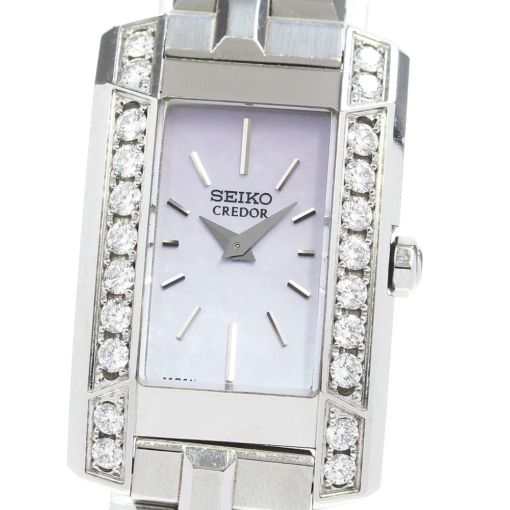 セイコー SEIKO 5A70-0AY0 クレドール ノード サイドダイヤ クォーツ レディース _833711【中古】