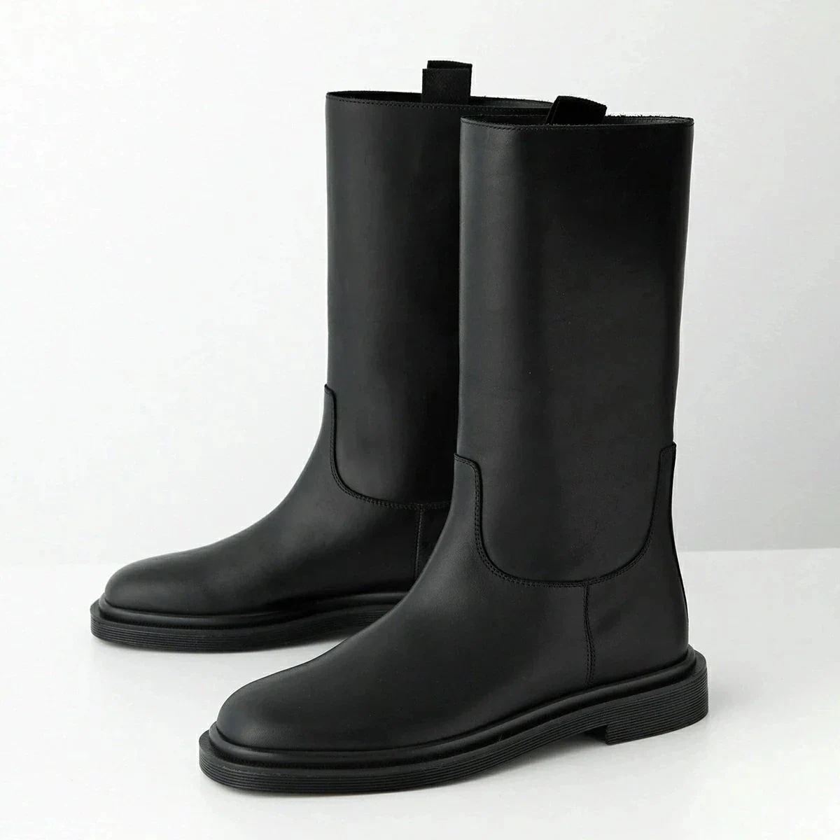 THE ROW ザ・ロウ ミドルブーツ RANGER TUBO F1427 RC222 レディース レザー ローヒール タブ ラウンドトゥ シューズ 靴 BLK