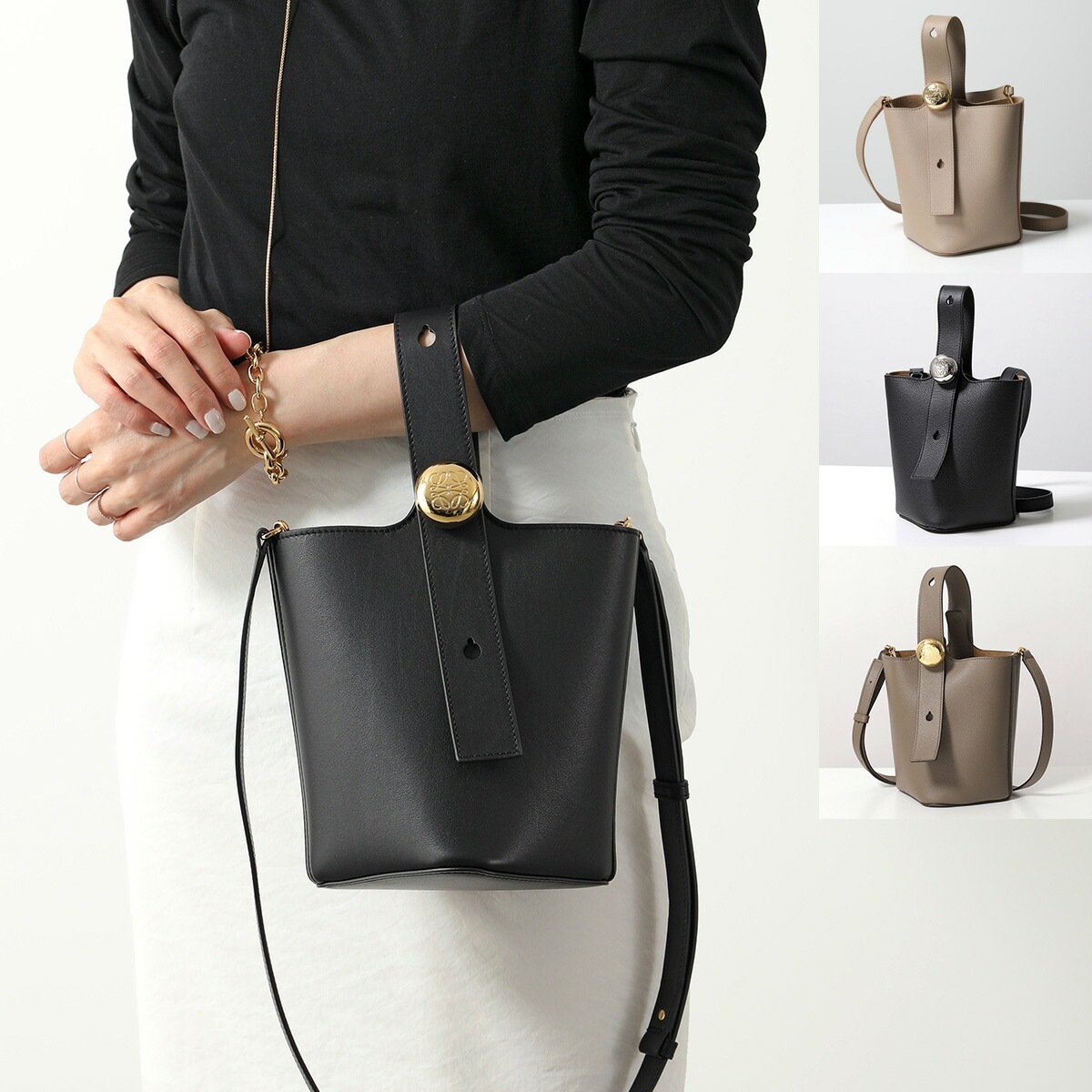 LOEWE ロエベ ハンドバッグ PEBBLE BUCKET MINI ペブル バケット ミニ AANBBBMX01 AANBBBMX02 AANBBBMX31 レディース 鞄 カラー9色