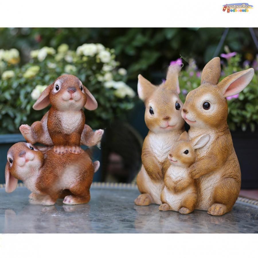 ガーデンオーナメント うさぎ カワイイ 置物 アンティーク ガーデニング オブジェ 大きい 玄関 外 オブジェ ガーデンニング雑貨 ナチュラル インテリア