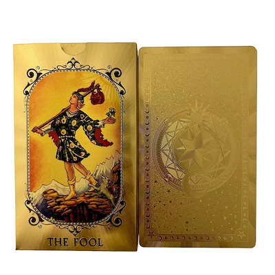 Qoo10] カラフルな指示付きの金のタロットカードデ : おもちゃ・知育