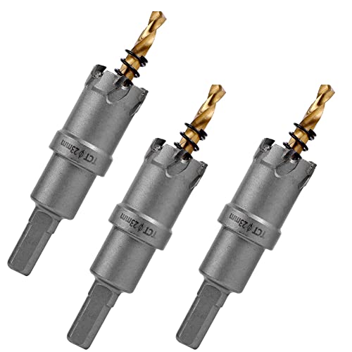 【DIYのプロ推薦】 超硬 ステンレス ホールソー 穴あけ 電動ドリル ホルソー ホールカッター ShopXJ (3, 23ｍｍ)