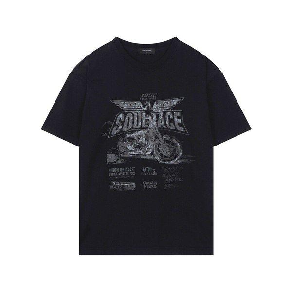 20수ルーズフィット ヴィンテージクラックアートワーク半袖Tシャツ252TS362-19_IC