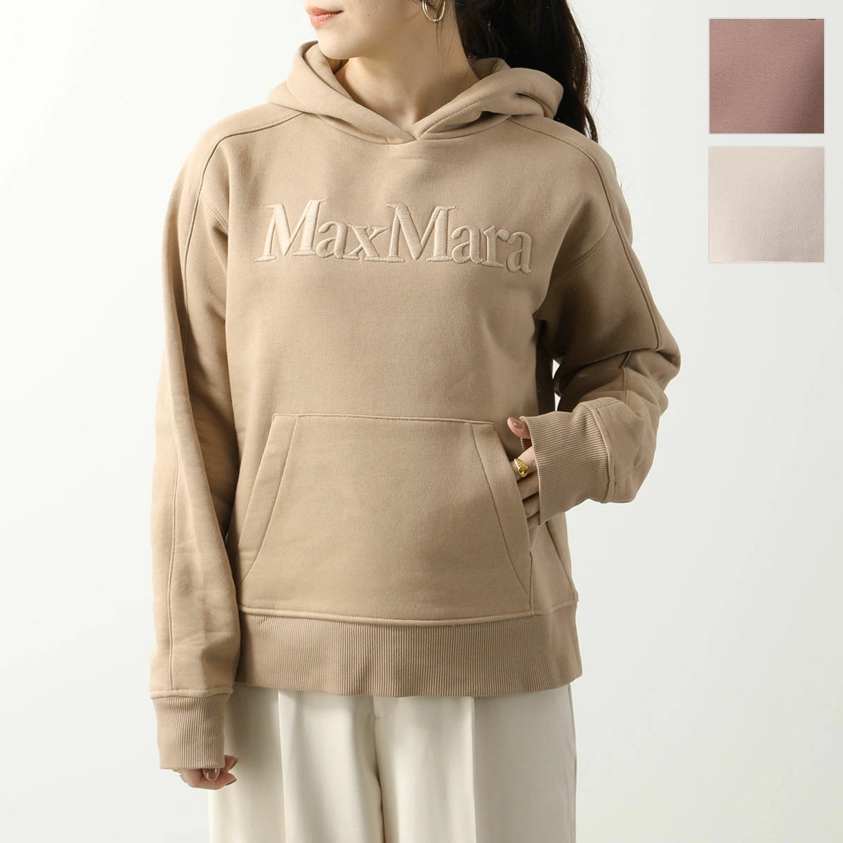 S MAX MARA エス マックスマーラ パーカー MAESTRO マエストロ レディース スウェット フーディ プルオーバー ロゴ 刺繍 裏起毛 長袖 カラー3色