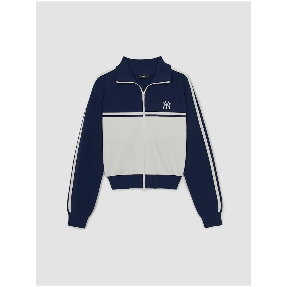 MLB 女性用スポーティーバーシティジップアップカーディガン NY (L.Navy) QHHC3FKCV0144-50NYL