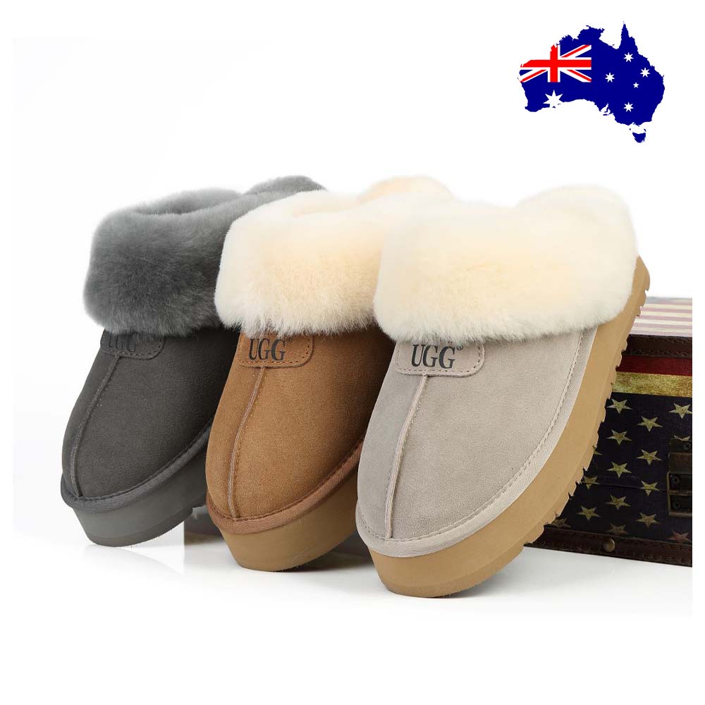 羊革 プラットフォーム スリッパ by OZNATIVES Australia