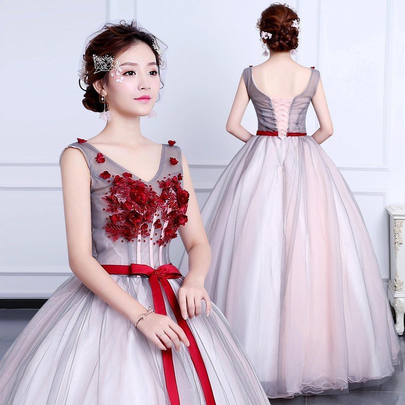 ウェディングドレス カラードレス 赤 演奏会 オフショルダー 安い パーティードレス 披露宴 二次会