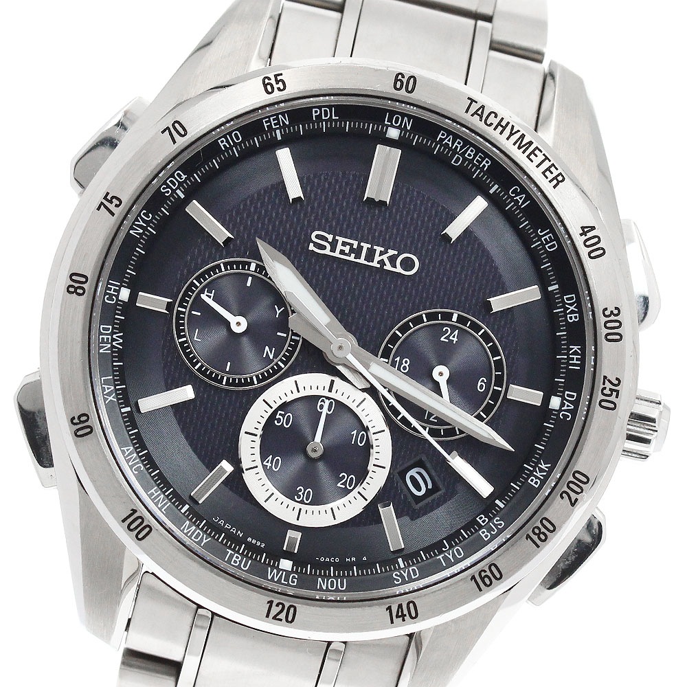 セイコー SEIKO 8B92-0AB0/SAGA193 ブライツ フライトエキスパート デイト ソーラー電波 メンズ _941834【中古】