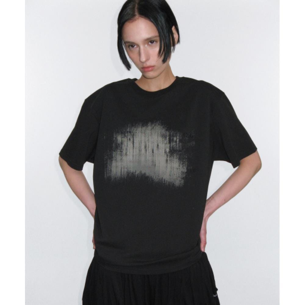 ROCKCAKE Star Brush Printing Top Black RC25TP18300BK