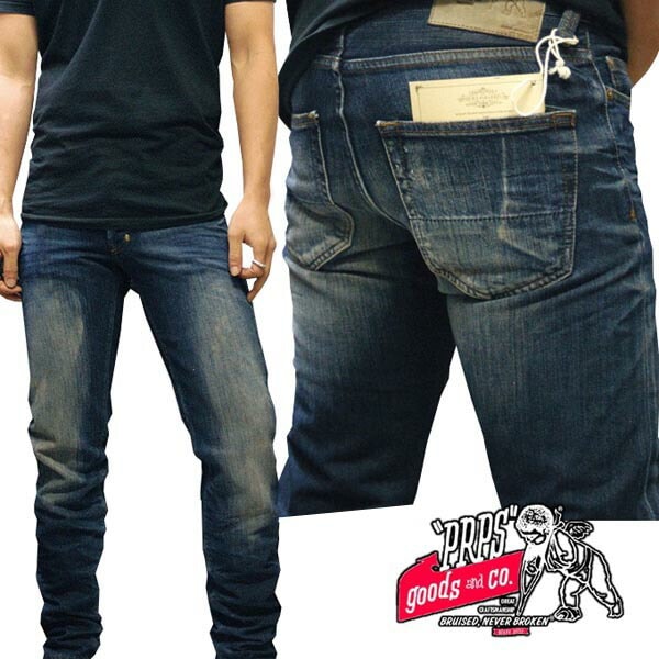 PRPS GOODS&Co スキニー デニム メンズ RAMBLER ピーアールピーエス スキニーパンツ ジーンズ パンツ 正規品 SAFARI サファリ 掲載 インポート LAセレブ 愛用 ファッシ