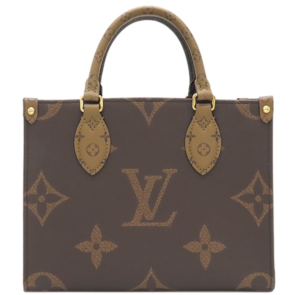 ルイヴィトン LOUIS VUITTON 2WAYバッグ オンザゴー PM モノグラムキャンバス モノグラムリバースキャンバス モノグラム×モノグラムリバース ゴールド金具 茶 トート ショルダー コ