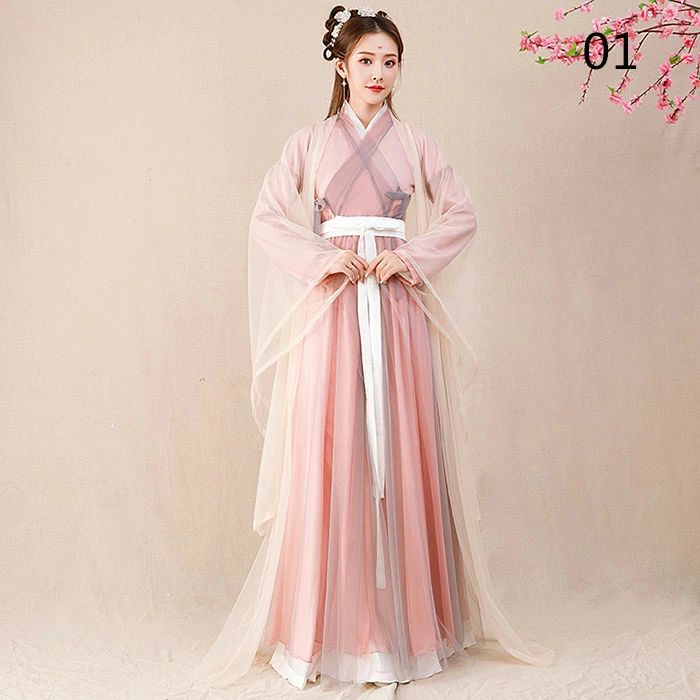 キャンペーン価格レディース 唐装漢服 セットアップ 大人 子供 中華服 チャイナ服 12色選べる 舞台衣装 古典ダンス 交差襟 ワンピース 振袖羽織 シフォン チュール 飄逸 コスプレ衣装 仮装 ハロ