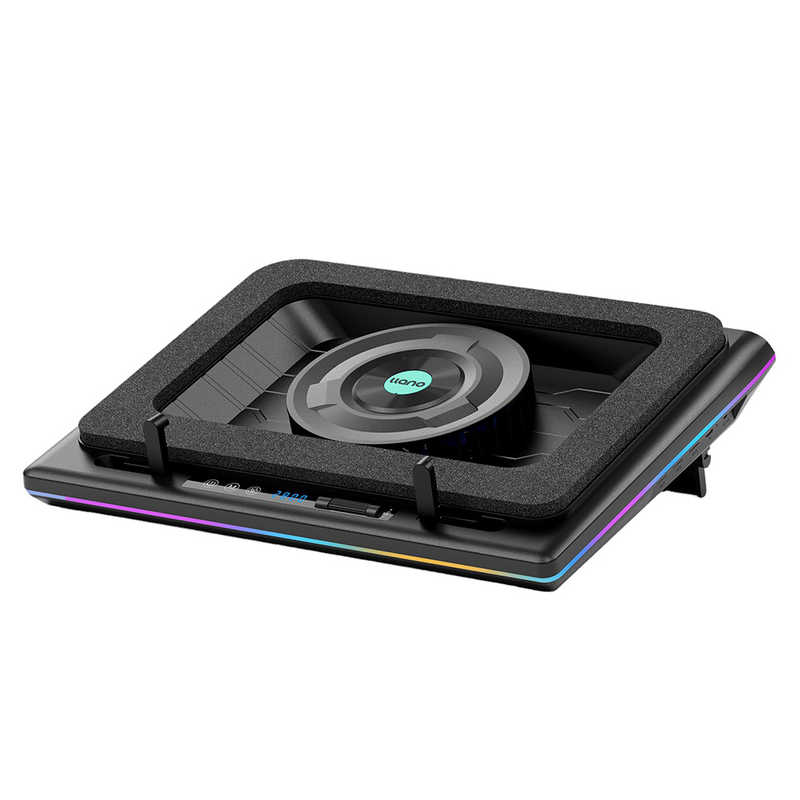 LLANO　ノートパソコン 冷却パッドRGB ブラック　V12RGB-BK