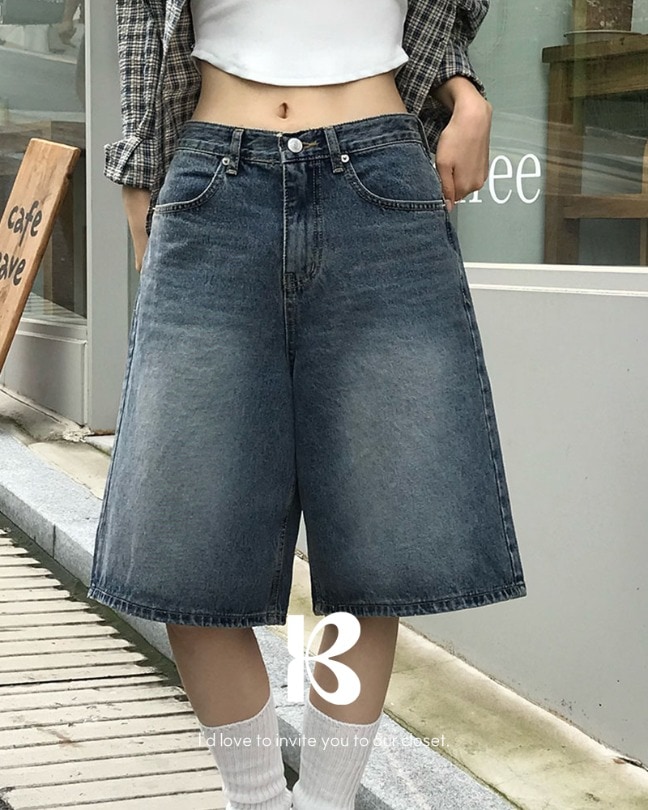 [MADE] コットンバミューダデニムパンツ pt1417