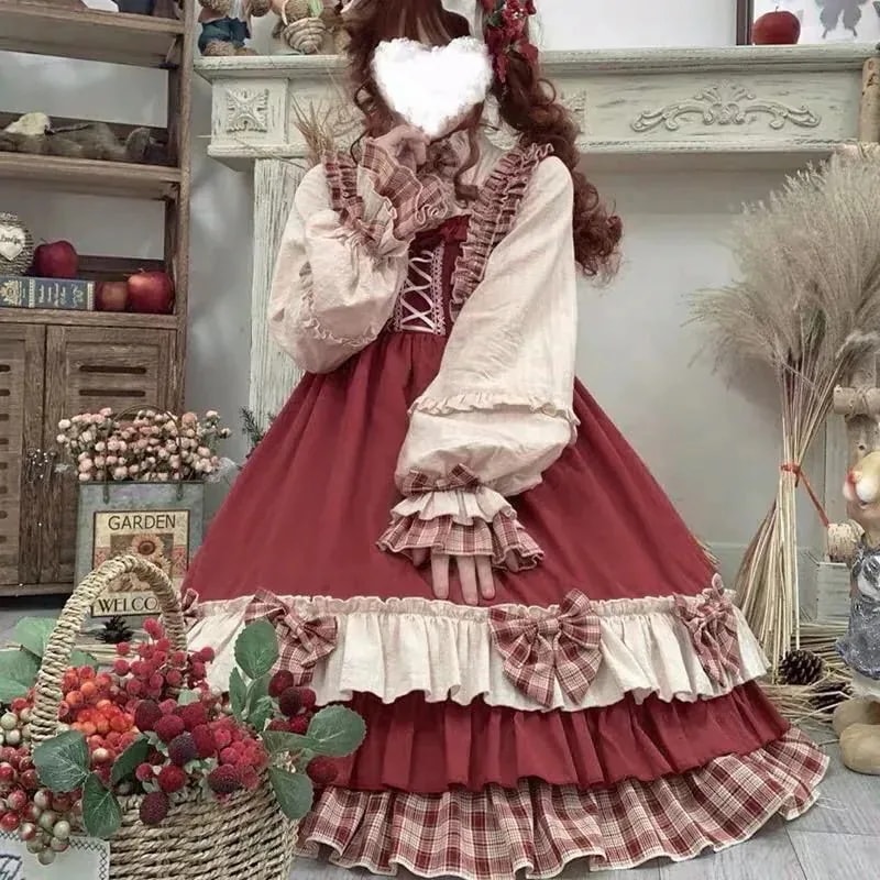 150kg ガールオプ ロリータ 赤ずきんちゃんケープワンピース ロリータ ローベリー 大きいサイズ 太め スカート Mm1kg 長袖