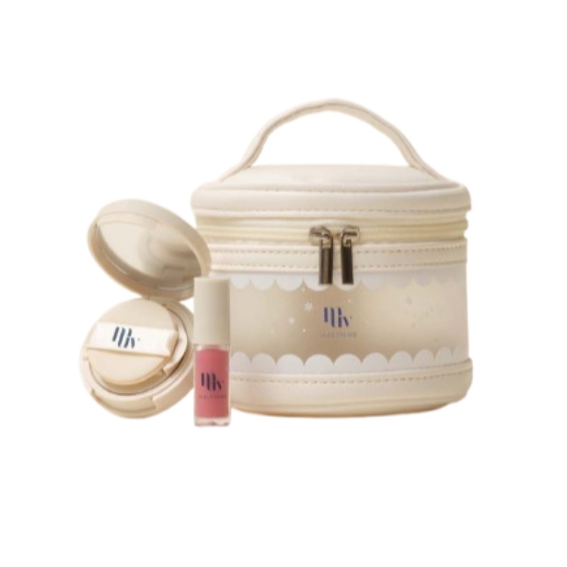 [24FW/New] (24年12月発売) ホリデースペシャルミニパッケージ(ポーチ+デューイモブグラム リップミニ, 0.8g+デューイウォータードロップクッションミニ, 1.5g)