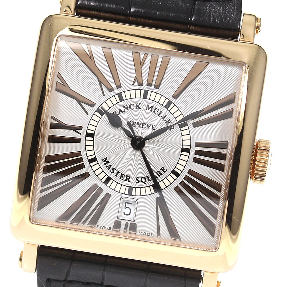 フランクミュラー FRANCK MULLER 6000HSCDTRSTG マスタースクエア レリーフ K18PG デイト 自動巻き メンズ _763768【中古】