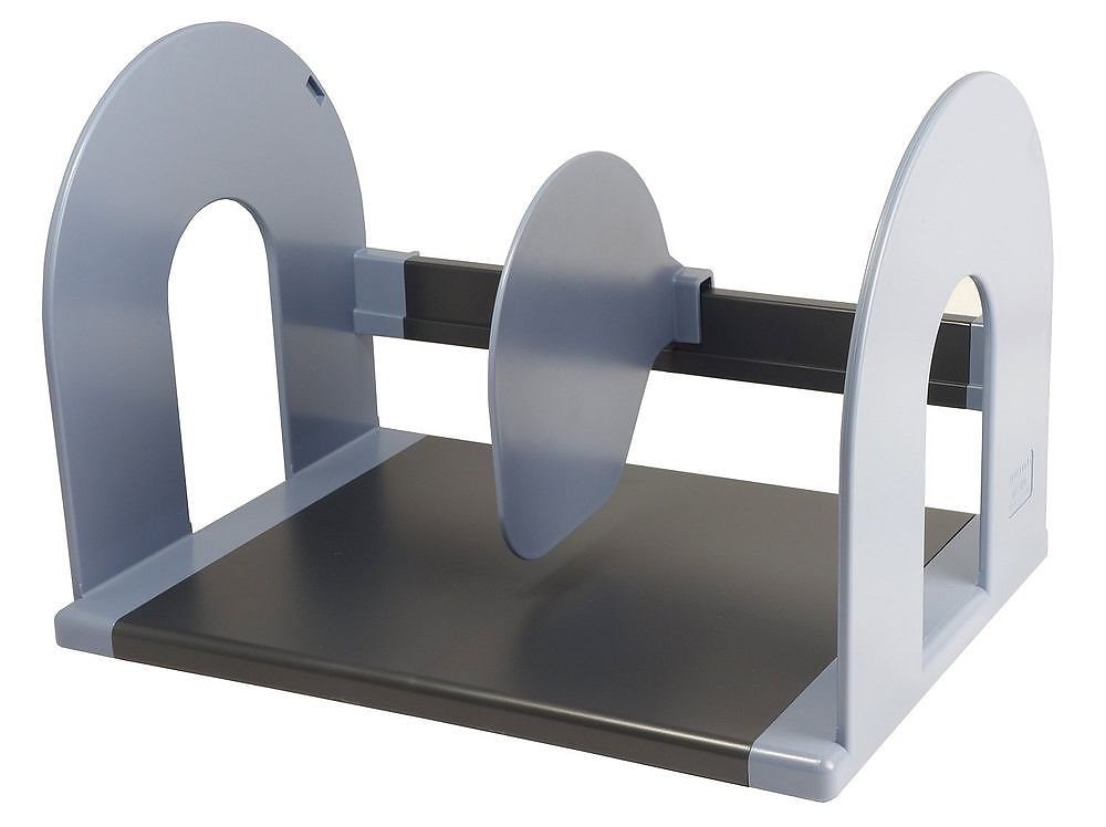 （まとめ買い）ブックエンド 320mm幅 可動仕切板 青 BS-121NB [x3]