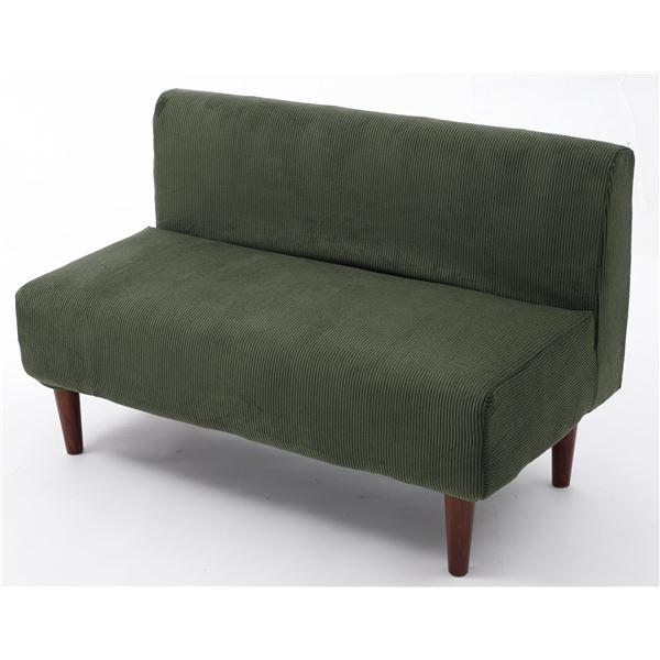 ダイニングソファ 2人掛けコーディロイ生地 GRN グリーン