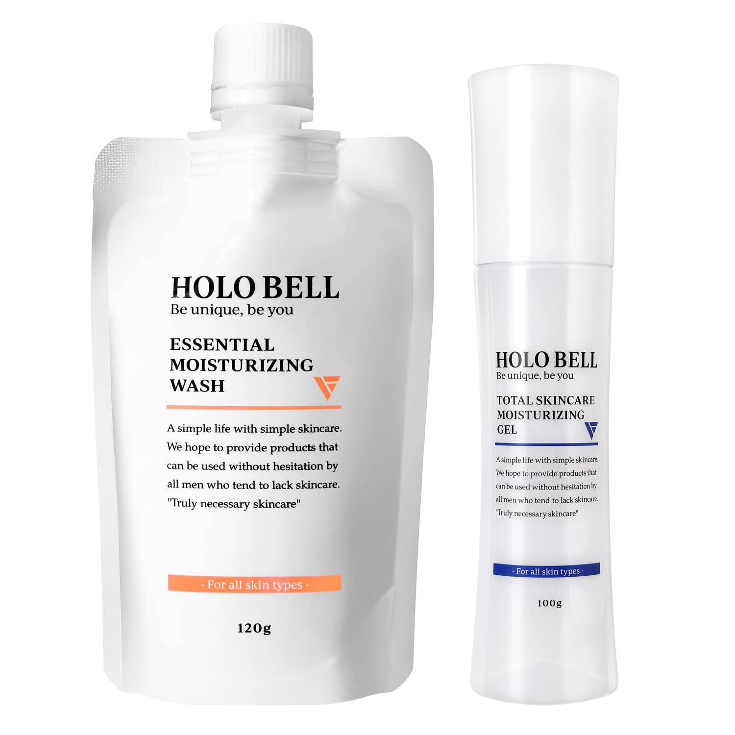 HOLO BELL 高保湿 メンズ 2点セット オールインワン 洗顔料 フォーム ホロベル トータルスキンケア保湿ジェル 100g エッセンシャル保湿ウォッシュ 120g