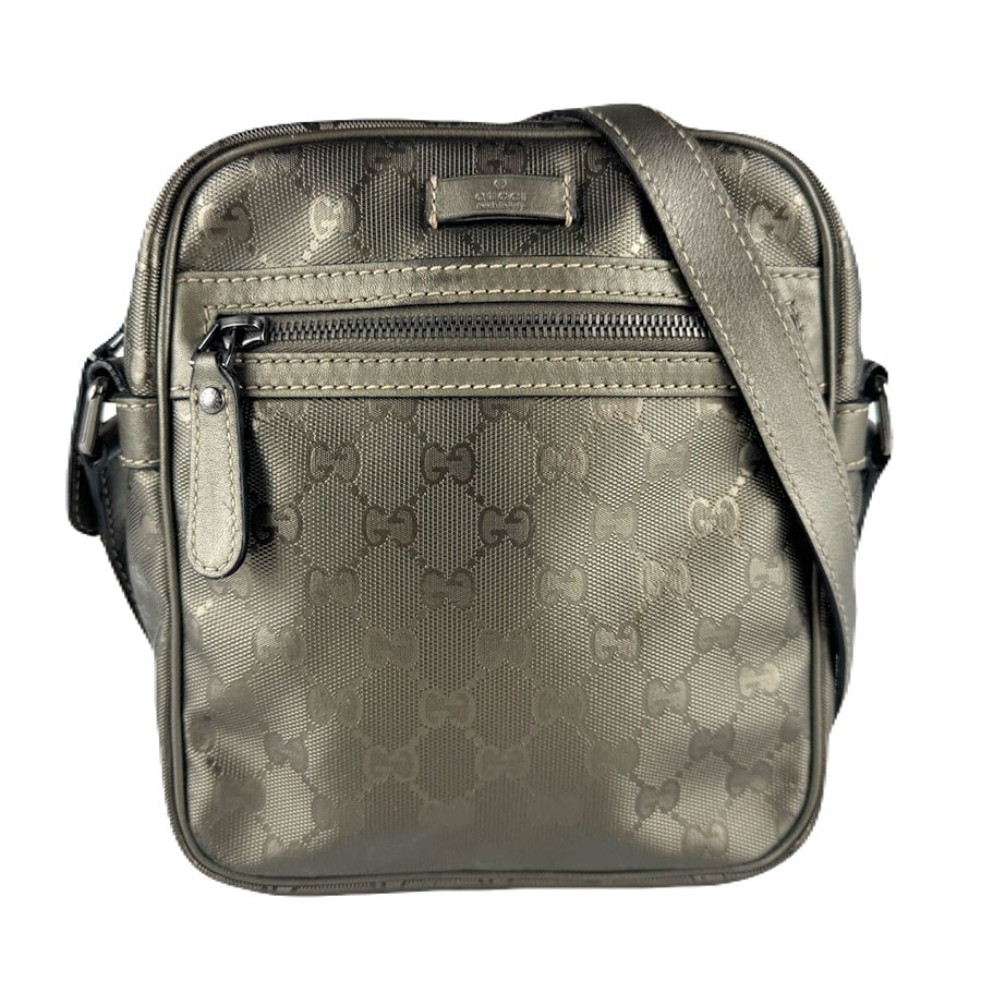 グッチ GUCCI 斜め掛けショルダーバッグ GGインプリメ PVC/レザー カーキ ユニセックス 233268 z8630