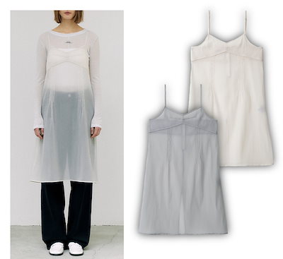 [rolarola] SHEER LAYERED ONEPIECE ★大人気★ MUSINSA公式 | ROLAROLA SHEER LAYERED ONEPIECE CREAM
