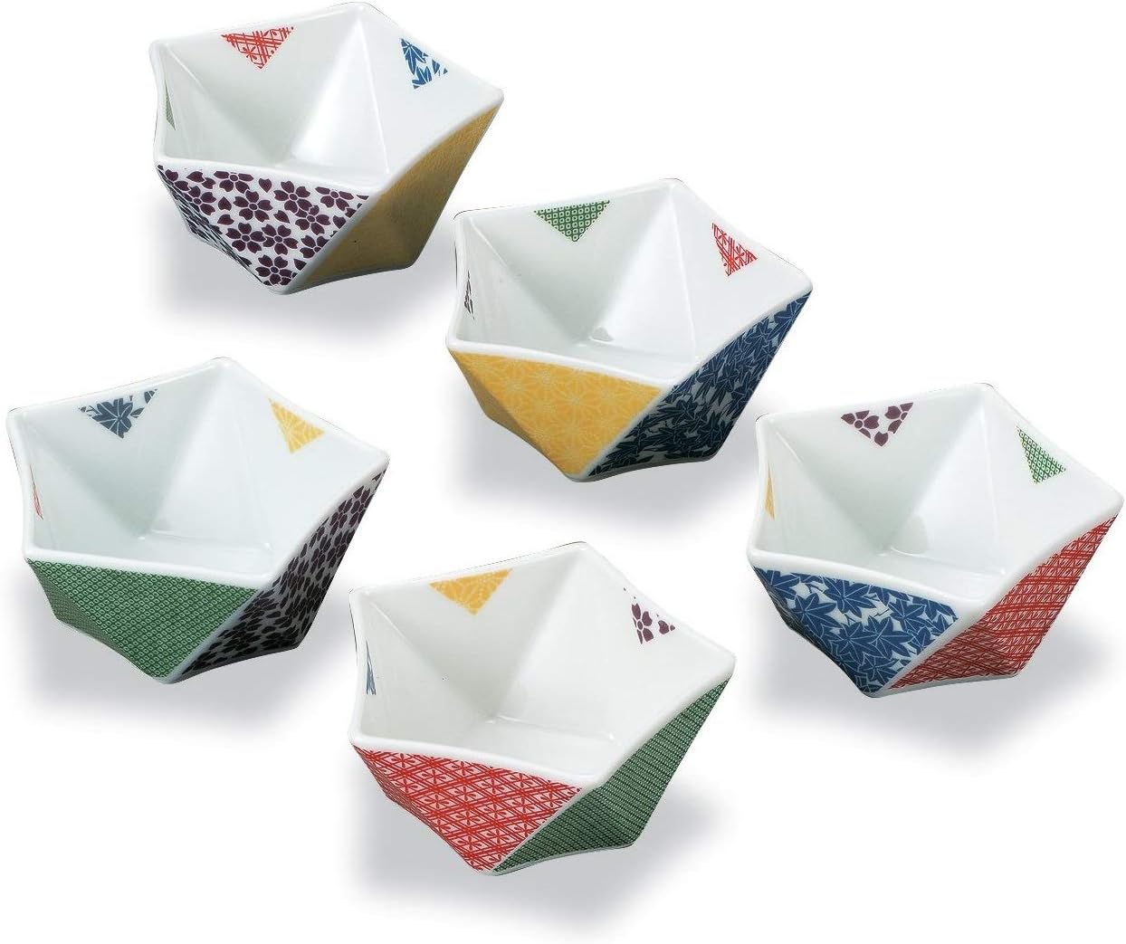 九谷焼　3.2号小鉢揃 千代紙　5個セット　日本製 5,544円