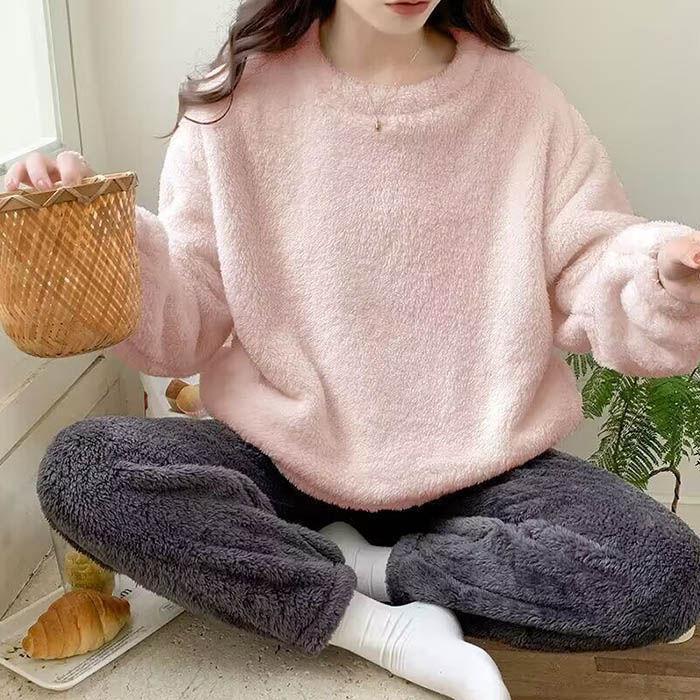 着る毛布 パジャマ ルームウェア 上下セット レディース 暖か 柔らかい ２点セット セットアップ 秋冬 着心地 ナイトウェア