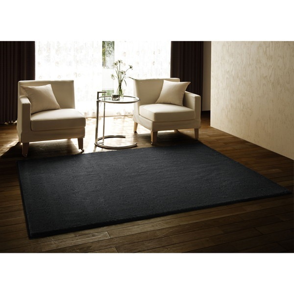 スミノエ 防炎消臭 ラグ ラックスファー 140200cm ブラック メーカー直送