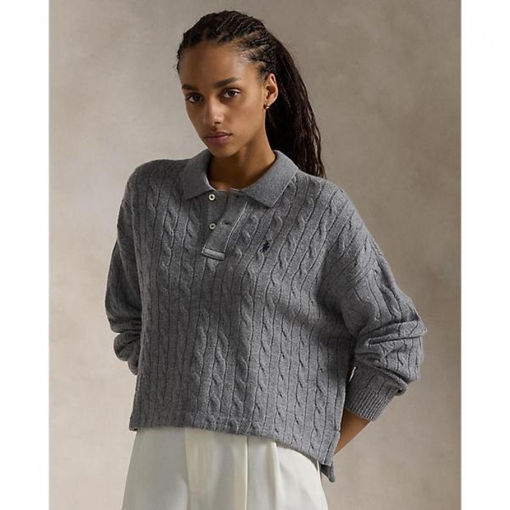 ポロ ラルフ ローレン レディース ケーブル ウール カシミア ポロシャツ WMPOKNINB920184020