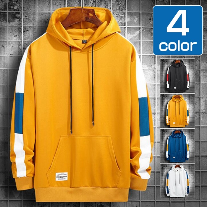 パーカー プルオーバー メンズ フード付き トップス プルパーカー スエット メンズパーカー 長袖 無地 春秋 アウター