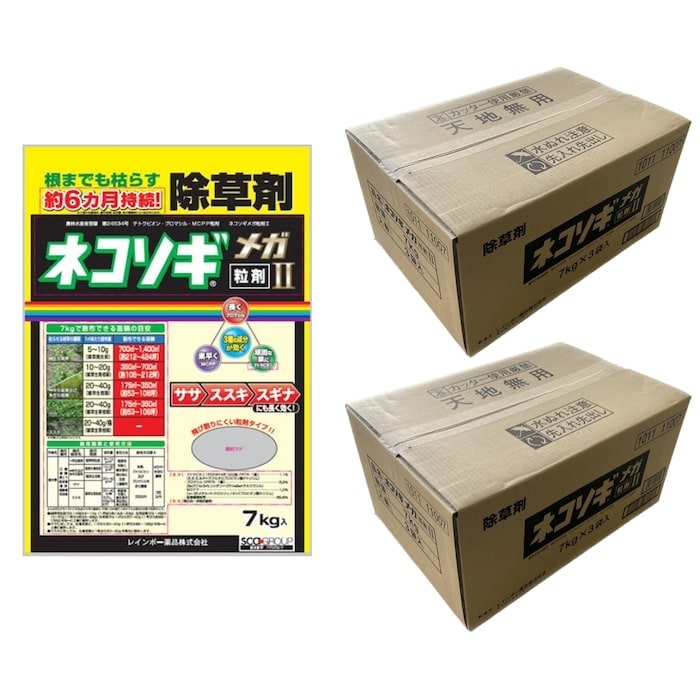 除草剤 強力 顆粒 ネコソギメガ粒剤3 7kg×6袋 42kg 業務用 土壌処理型 レインボー薬品 効果6ヶ月 草丈40cmまで