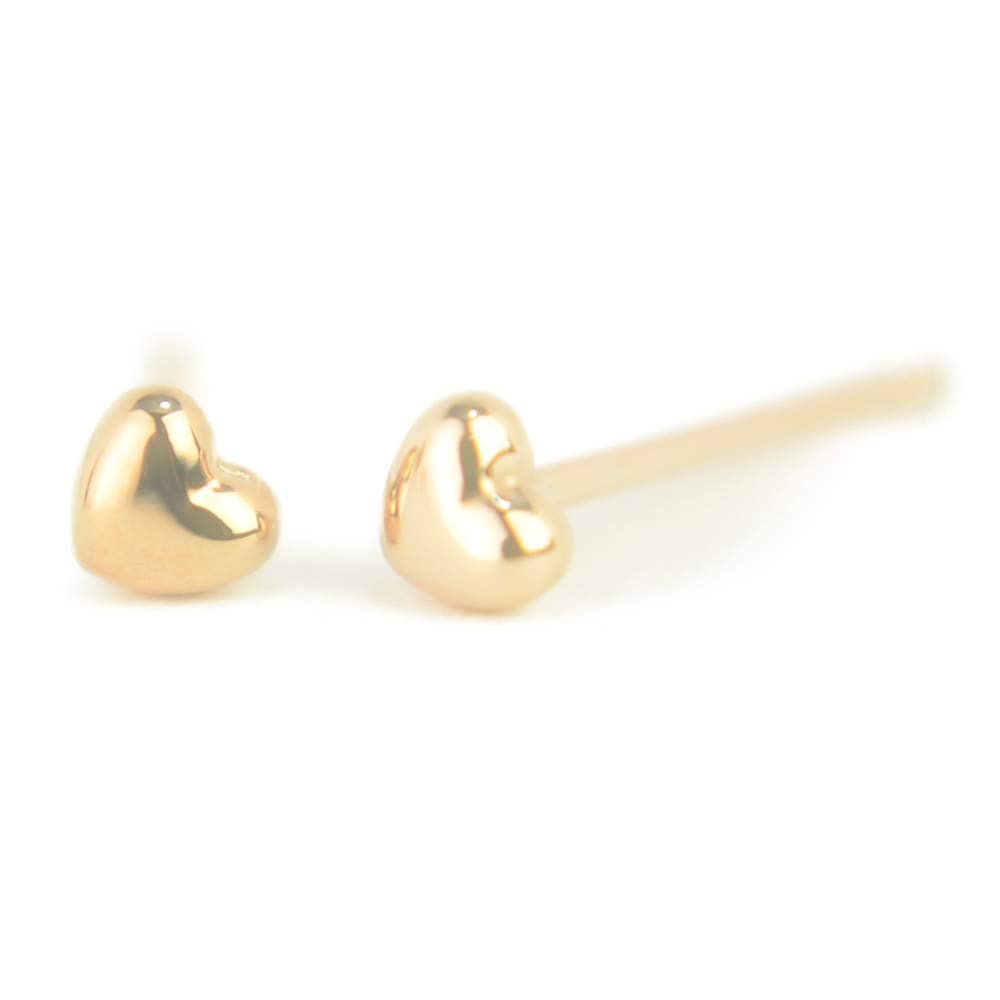 【18金ピアス】 セカンドピアス ハートピアス 3mm ピンクゴールド 軸太 日本製 ピアス芯幅太長めタイプ 太さ0.8mm長さ12mm 1ペア両耳販売 シンプル 小ぶり yokomountain