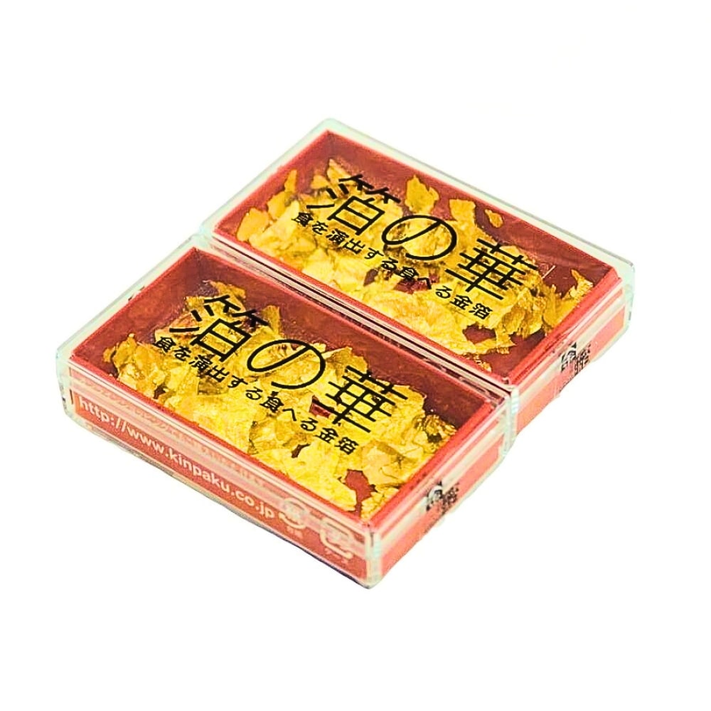 食用金箔 金粉 箔の華(中) 2個セット 銅抜断切 食べれる金箔 銅抜金箔 金箔食用 銅抜金箔 フレーク 金紛 各種 イベント 手づくり トッピング 手作り ヘア