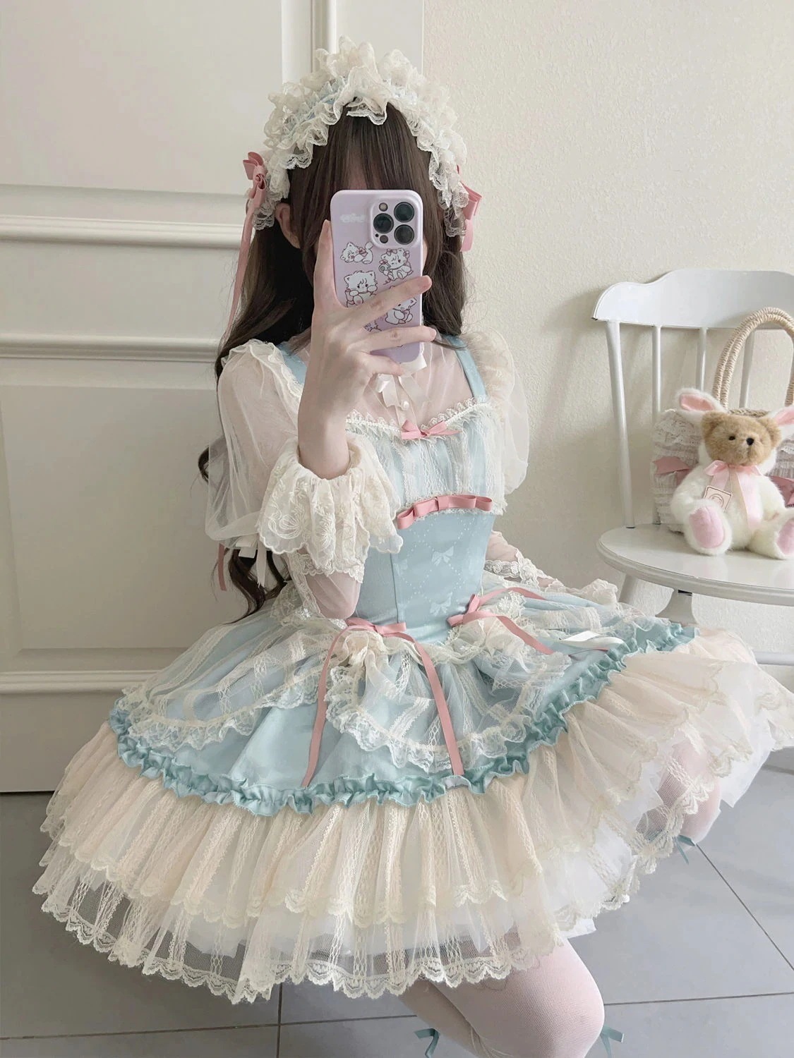 バレエスタイルJSKホルタードレス 可愛い ロリータドレス コスプレ キャンパス風 二次元和服コスチュームコスチューム