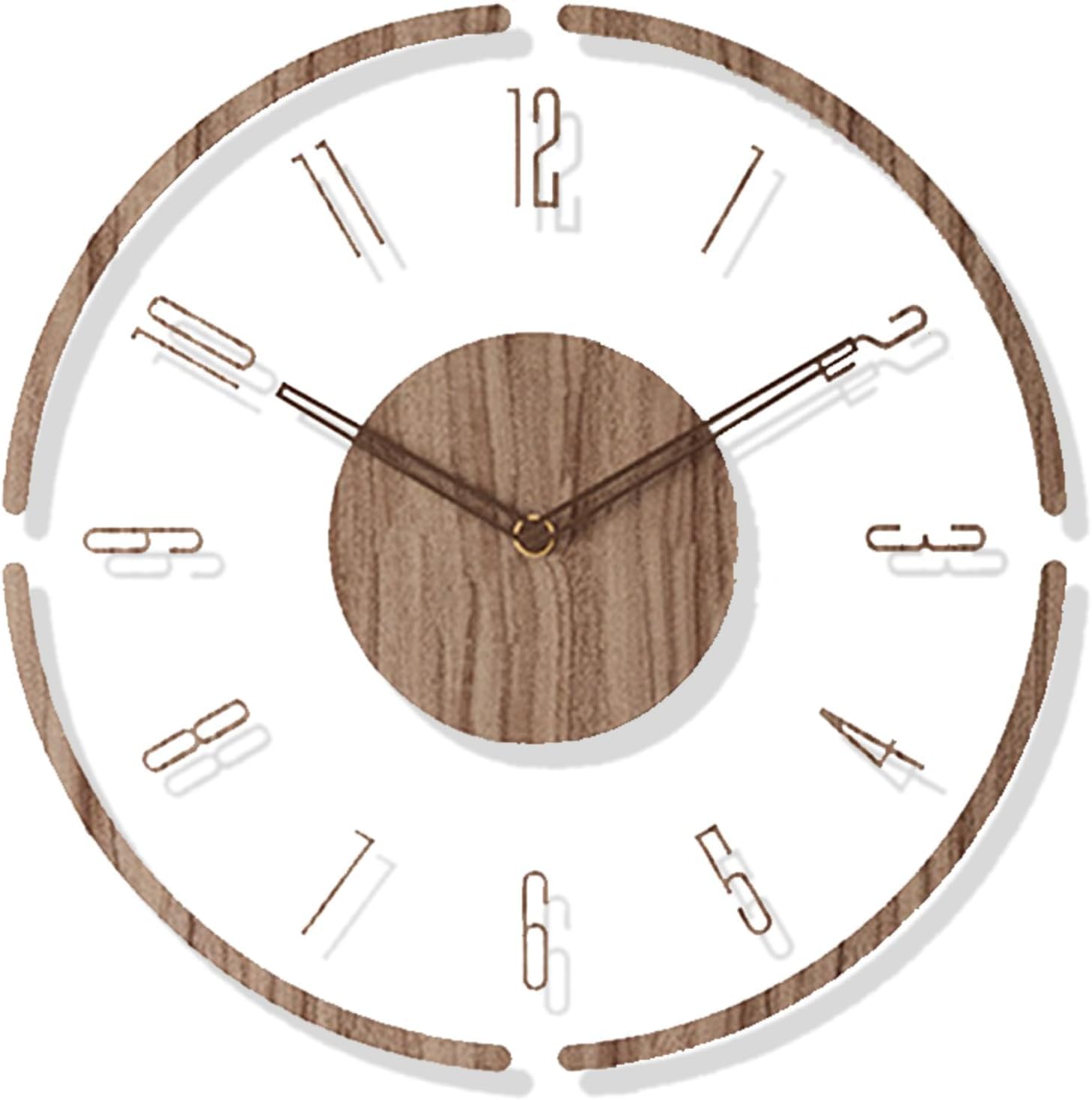 home merc 時計 掛け時計 北欧 壁掛け時計 木製 直径30cm -35cm 薄型のデザイン おしゃれ 北欧 CLOCK 静音 3D立体数字 連続秒針 居間 寝室 書斎 室内装飾 お祭り 贈り