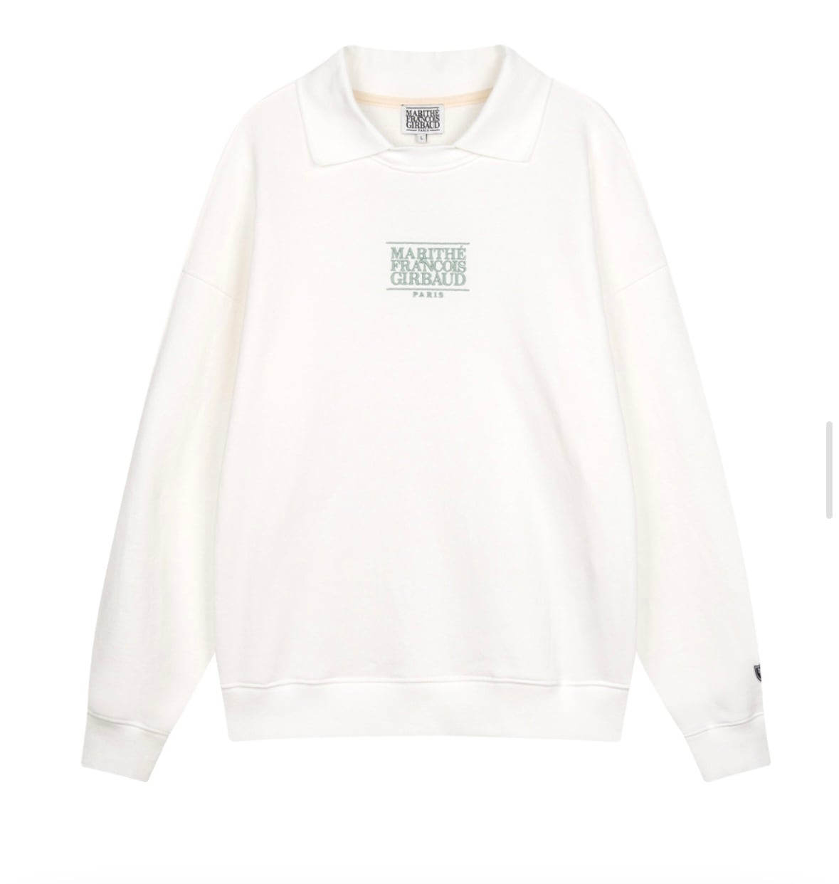 MARITHE FRANCOIS GIRBAUD MOUVEMENT CLASSIC LOGO COLLAR SWEATSHIRT off white
