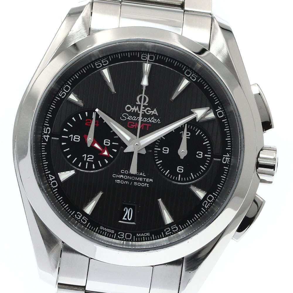 オメガ OMEGA 231.10.43.52.06.001 シーマスター 150M アクアテラ GMT クロノグラフ 自動巻き メンズ 箱・保証書付き_869669【中古】