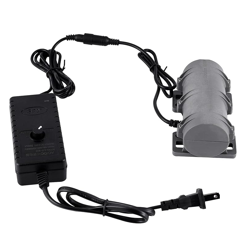 JIAWANSHUN 振動モーター マイクロ振動モータ DC24V 3800RPM スピード調整可能なアダプタ付き 強い振動 振動ふるいモータ ダブルヘッド偏心振動 耐久性に優れ 錆にくい 長時間使用