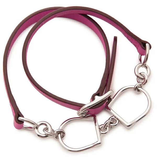 ブレスレット バングル エトリエ C刻印 2重巻き ピンク レディース H074205 CK 9I